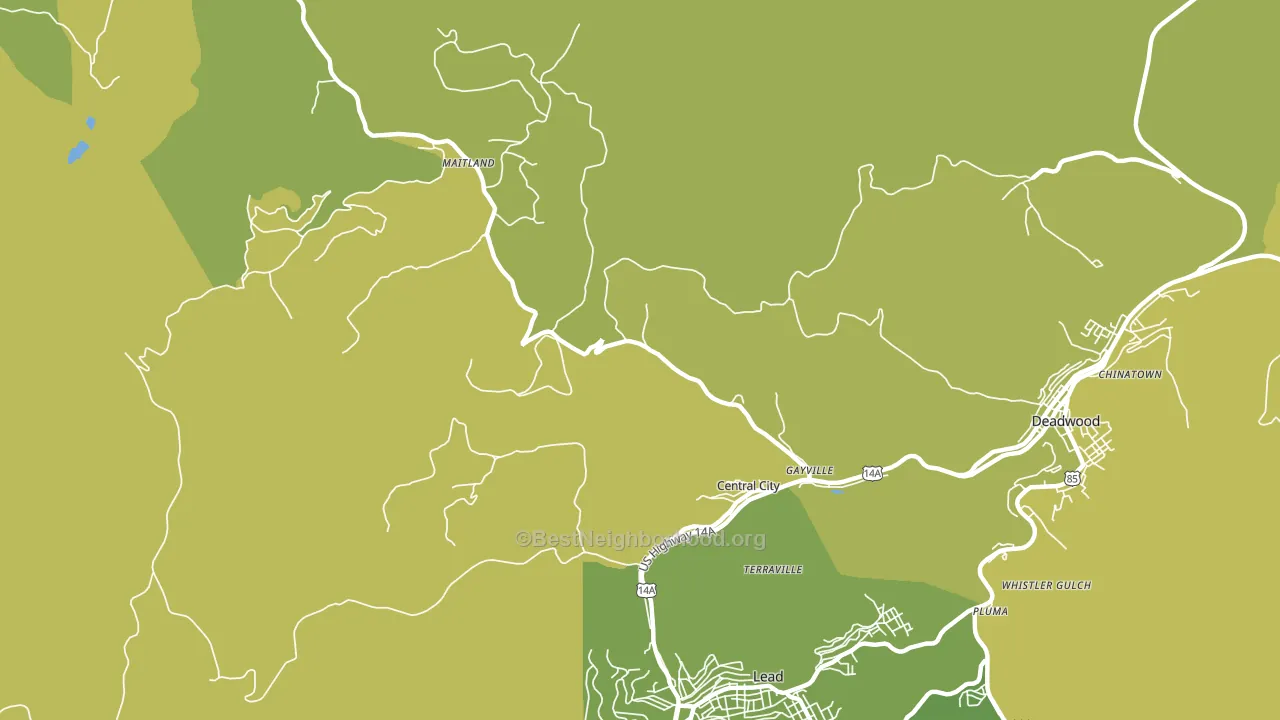 Central City, SD block-group voter-turnout map