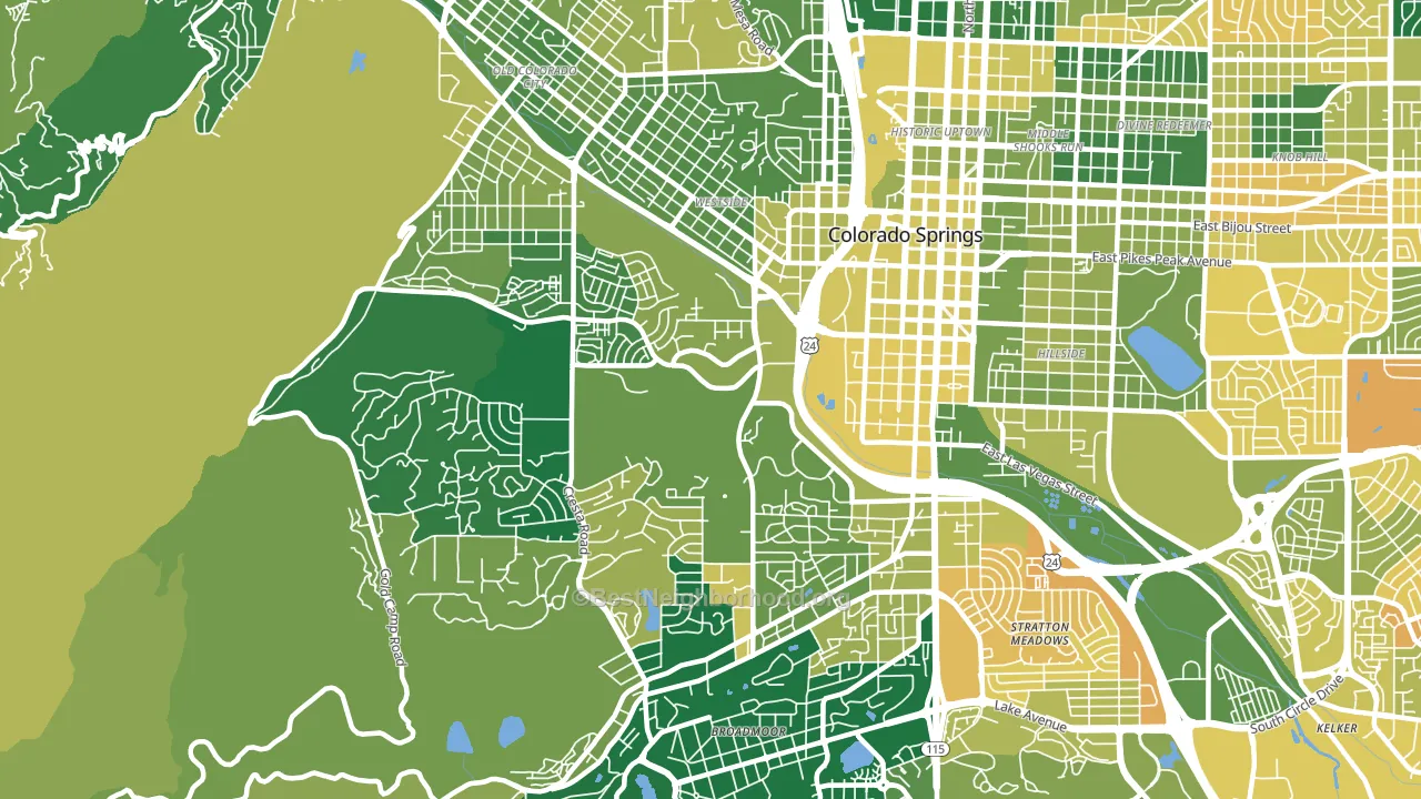 Central Colorado City, Colorado Springs, CO block-group voter-turnout map