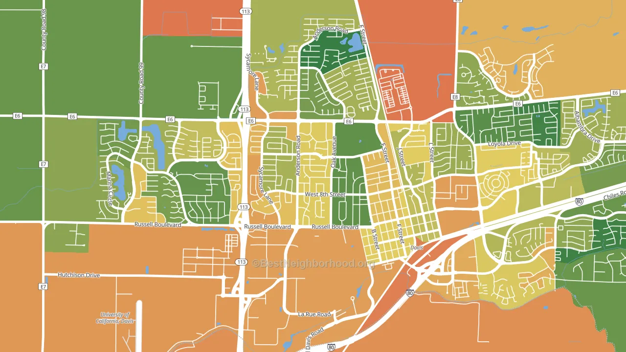 Central Davis, Davis, CA block-group voter-turnout map