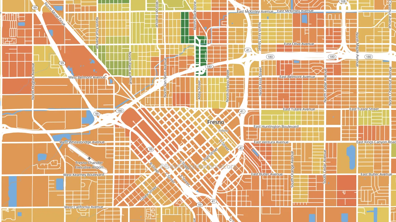 Central, Fresno, CA block-group voter-turnout map