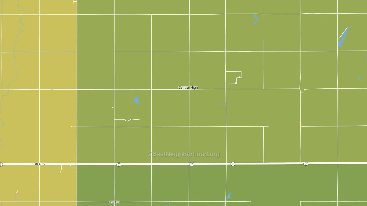 Central High, OK block-group voter-turnout map