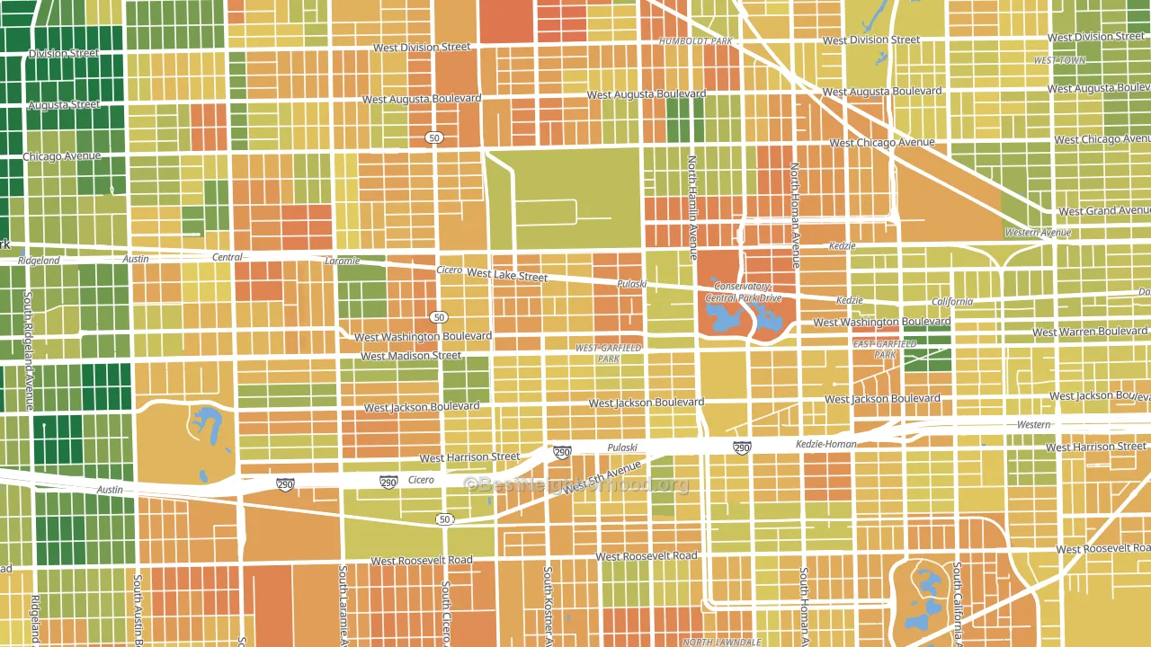 Central Park, Chicago, IL block-group voter-turnout map