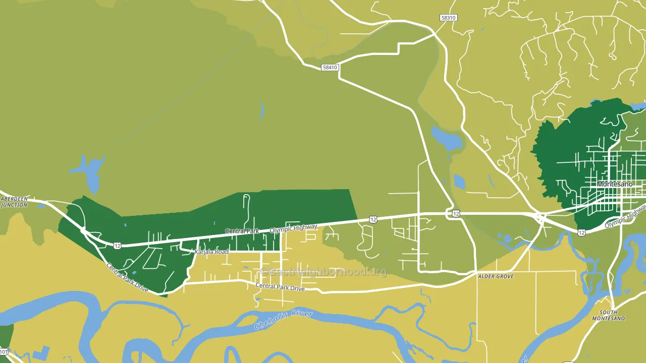 Central Park, WA block-group voter-turnout map