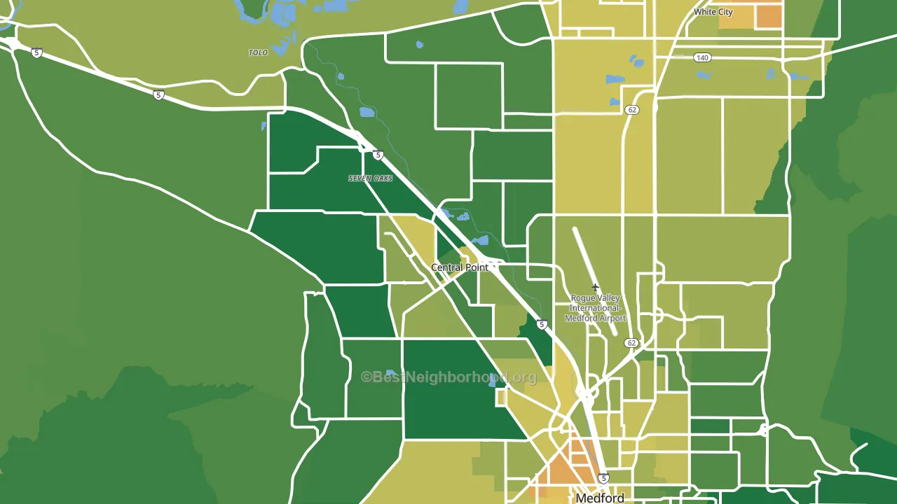 Central Point, OR block-group voter-turnout map