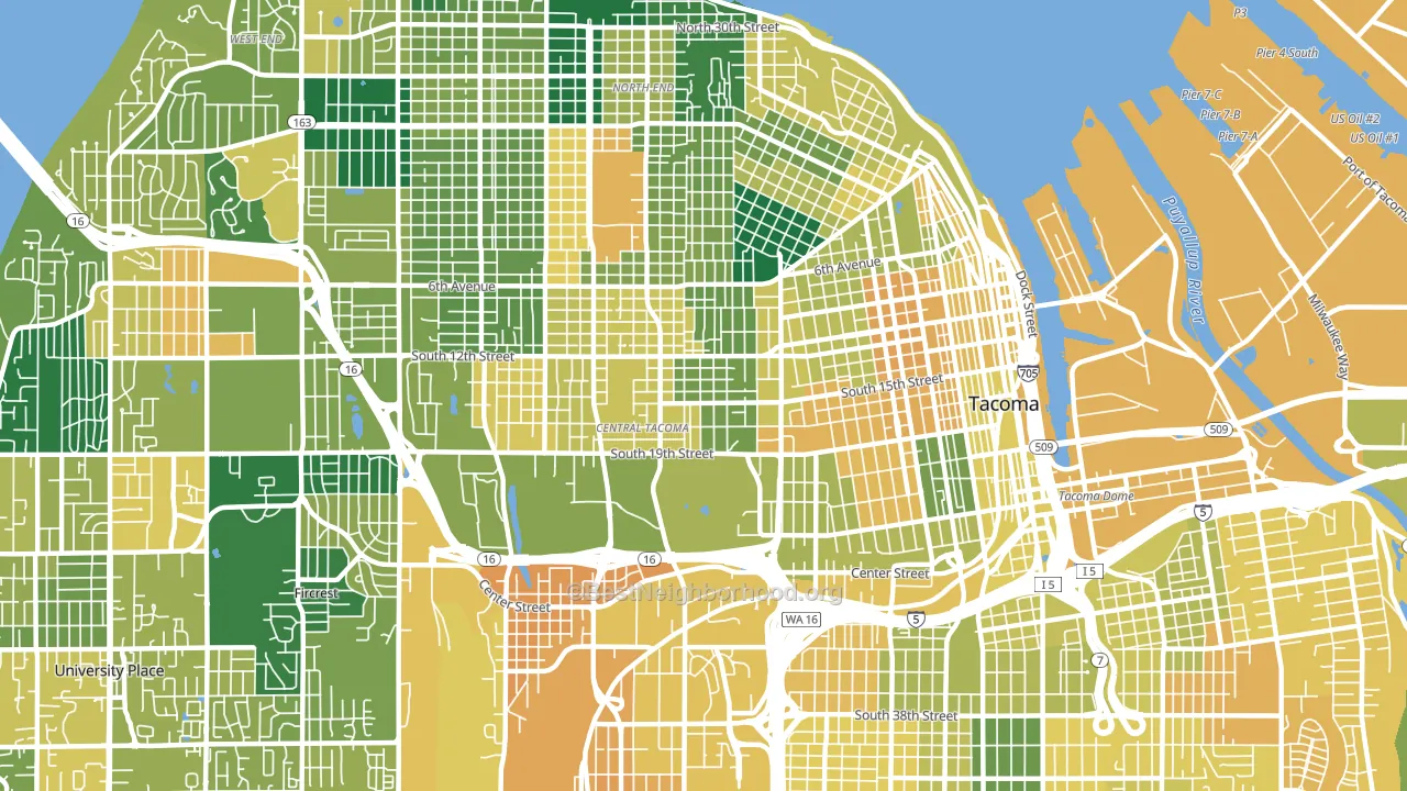 Central, Tacoma, WA block-group voter-turnout map