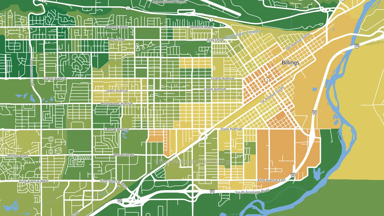 Central Terry, Billings, MT block-group voter-turnout map