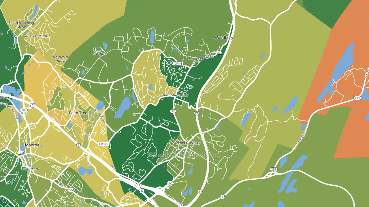 Central Valley, NY block-group voter-turnout map