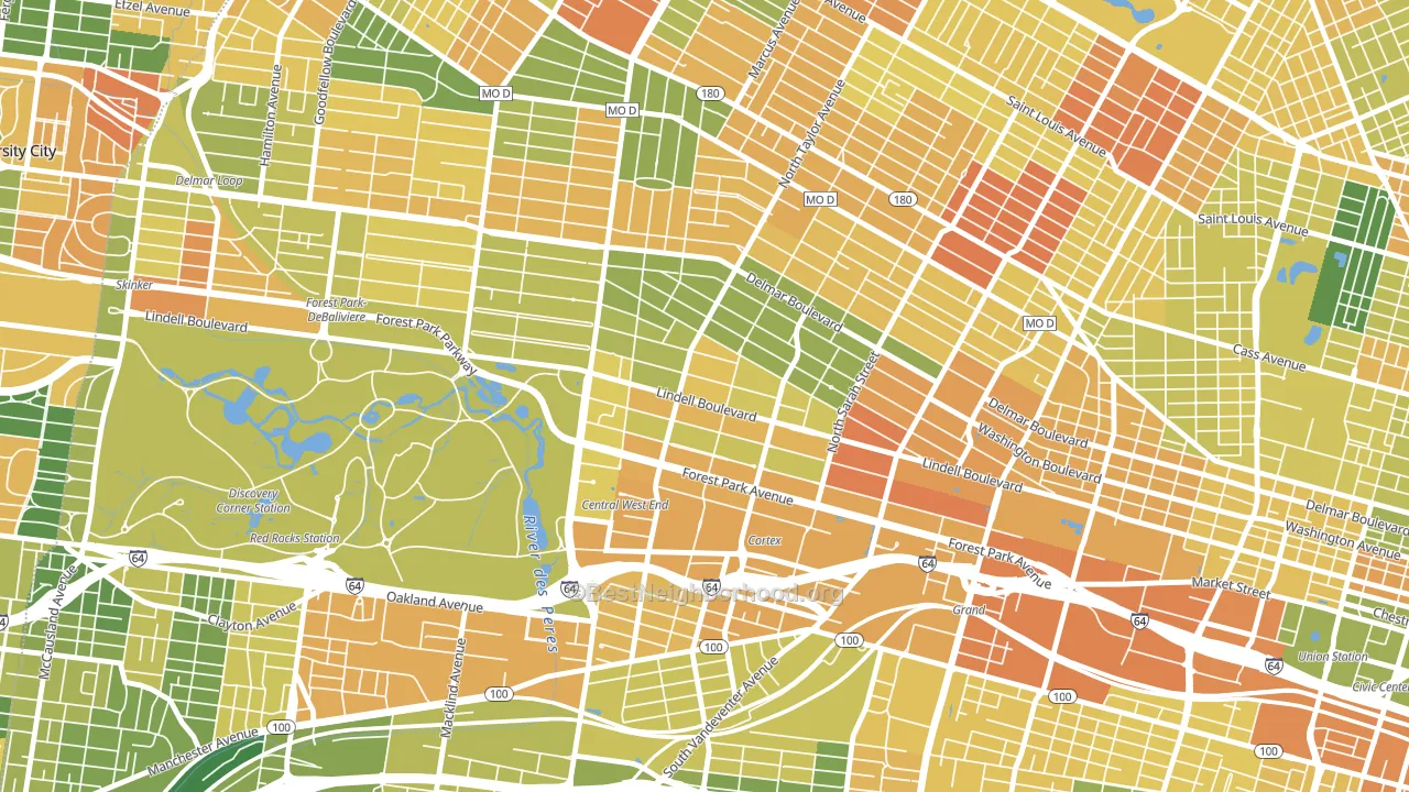 Central West End, St. Louis, MO block-group voter-turnout map