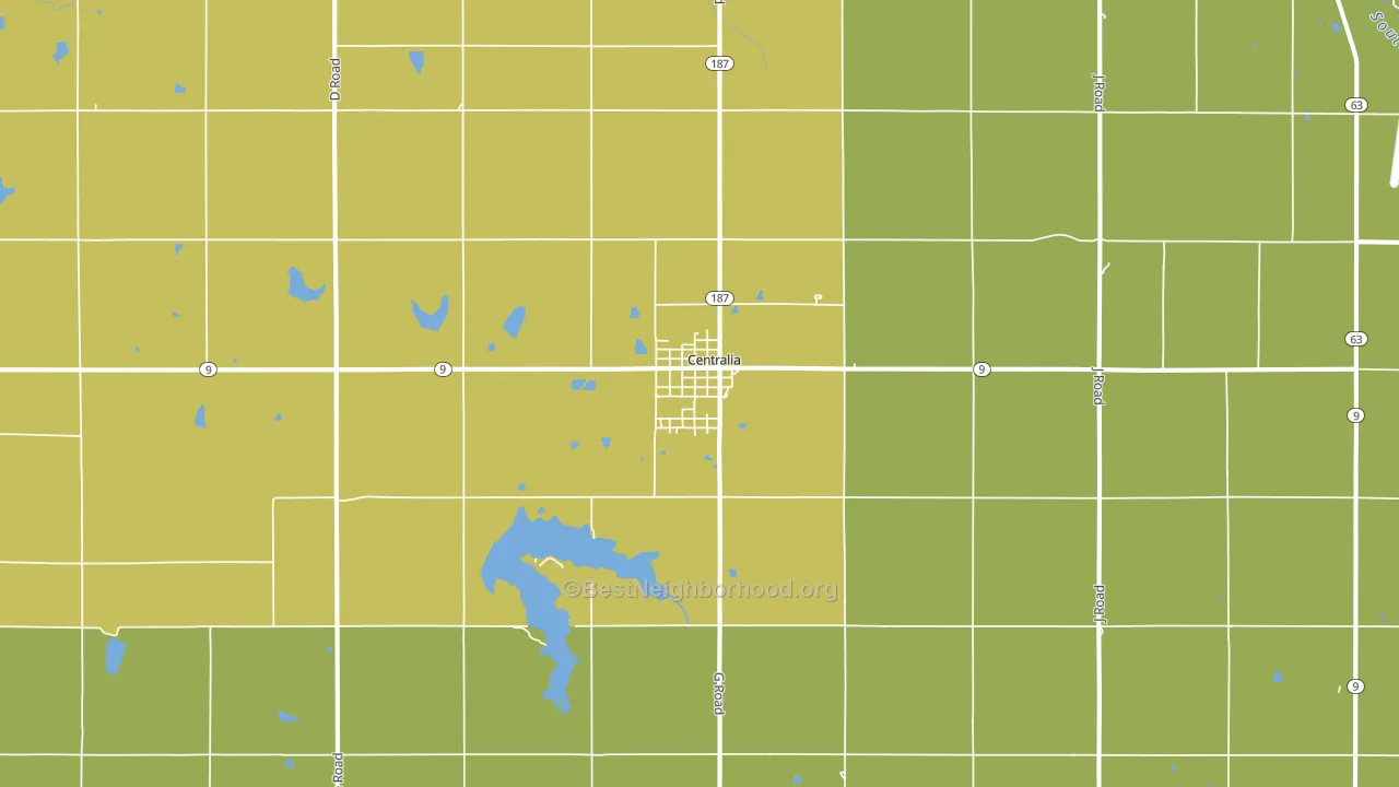 Centralia, KS block-group voter-turnout map