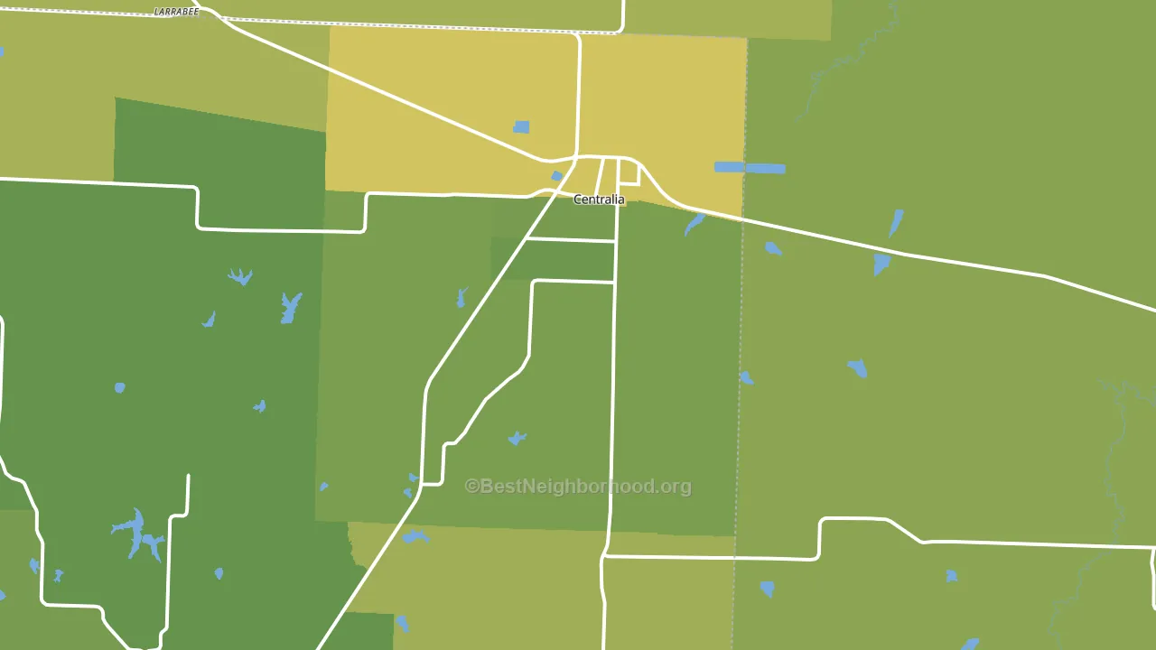 Centralia, MO block-group voter-turnout map