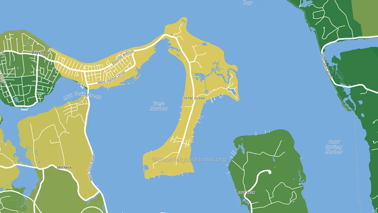 Centre Island, NY block-group voter-turnout map