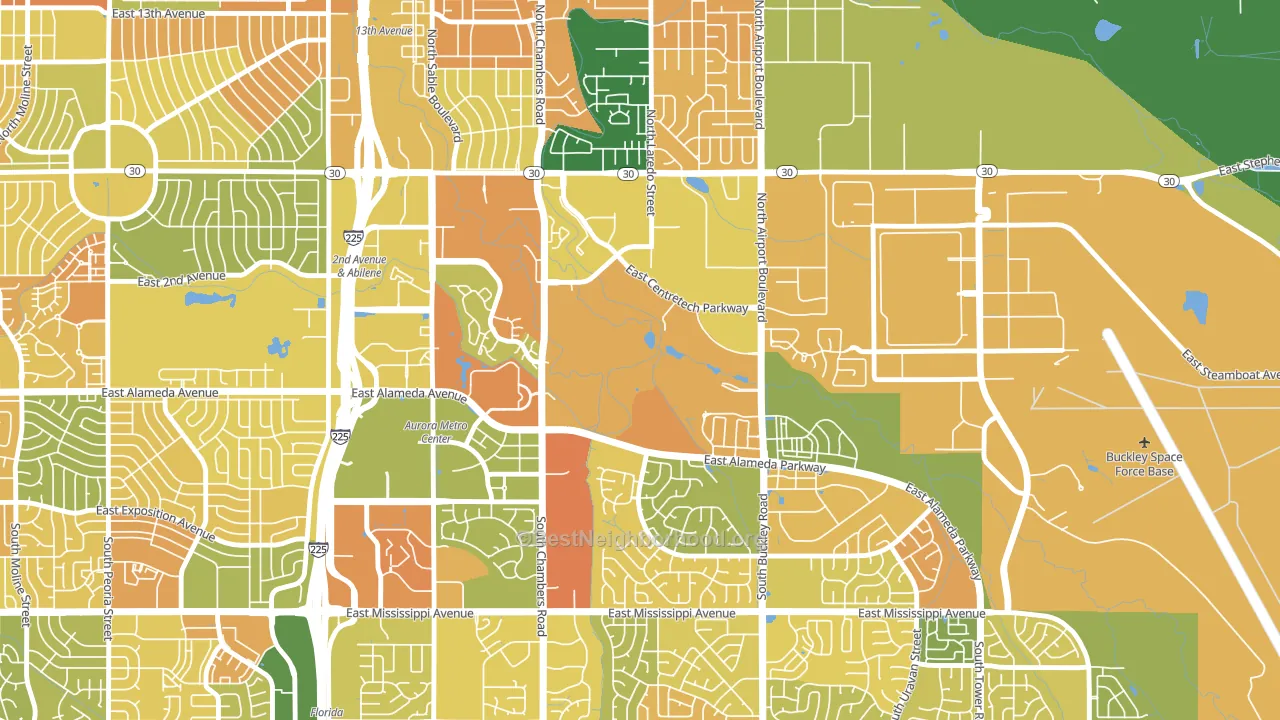 Centretech, Aurora, CO block-group voter-turnout map