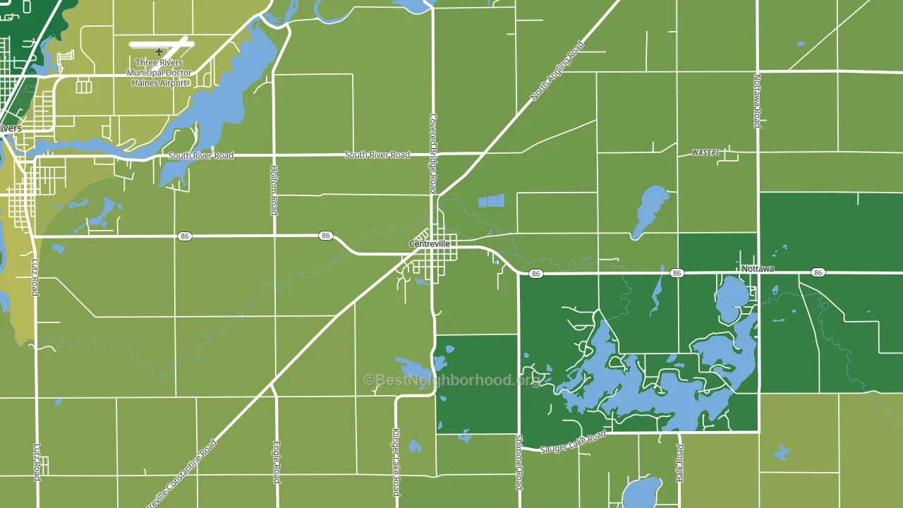 Centreville, MI block-group voter-turnout map