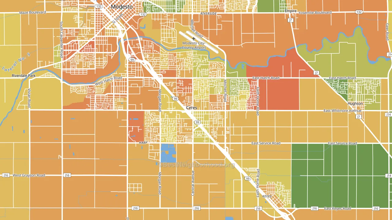 Ceres, CA block-group voter-turnout map