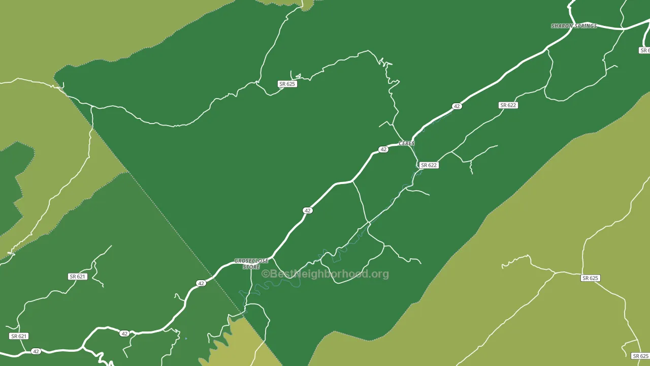 Ceres, VA block-group voter-turnout map