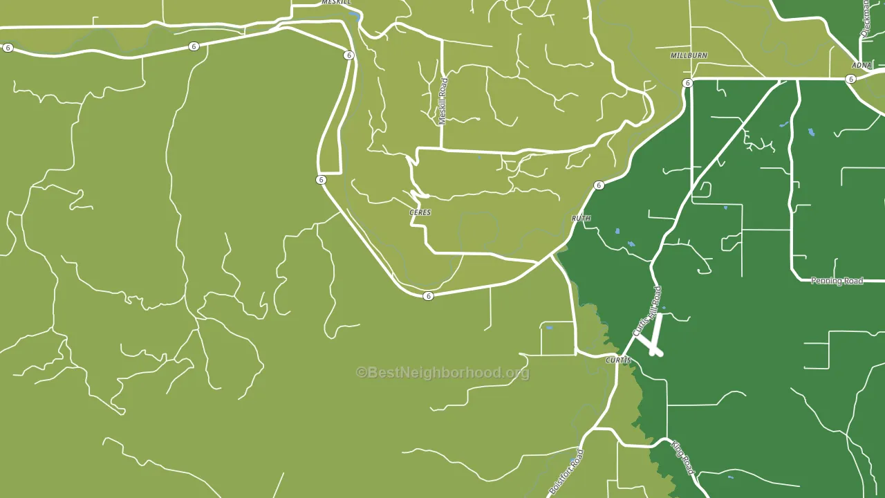 Ceres, WA block-group voter-turnout map