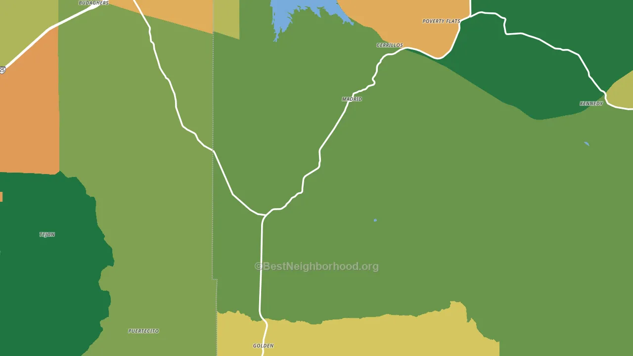 Cerrillos, NM block-group voter-turnout map
