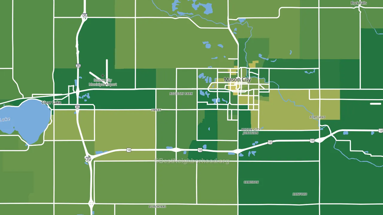 Cerro Gordo County, IA block-group voter-turnout map