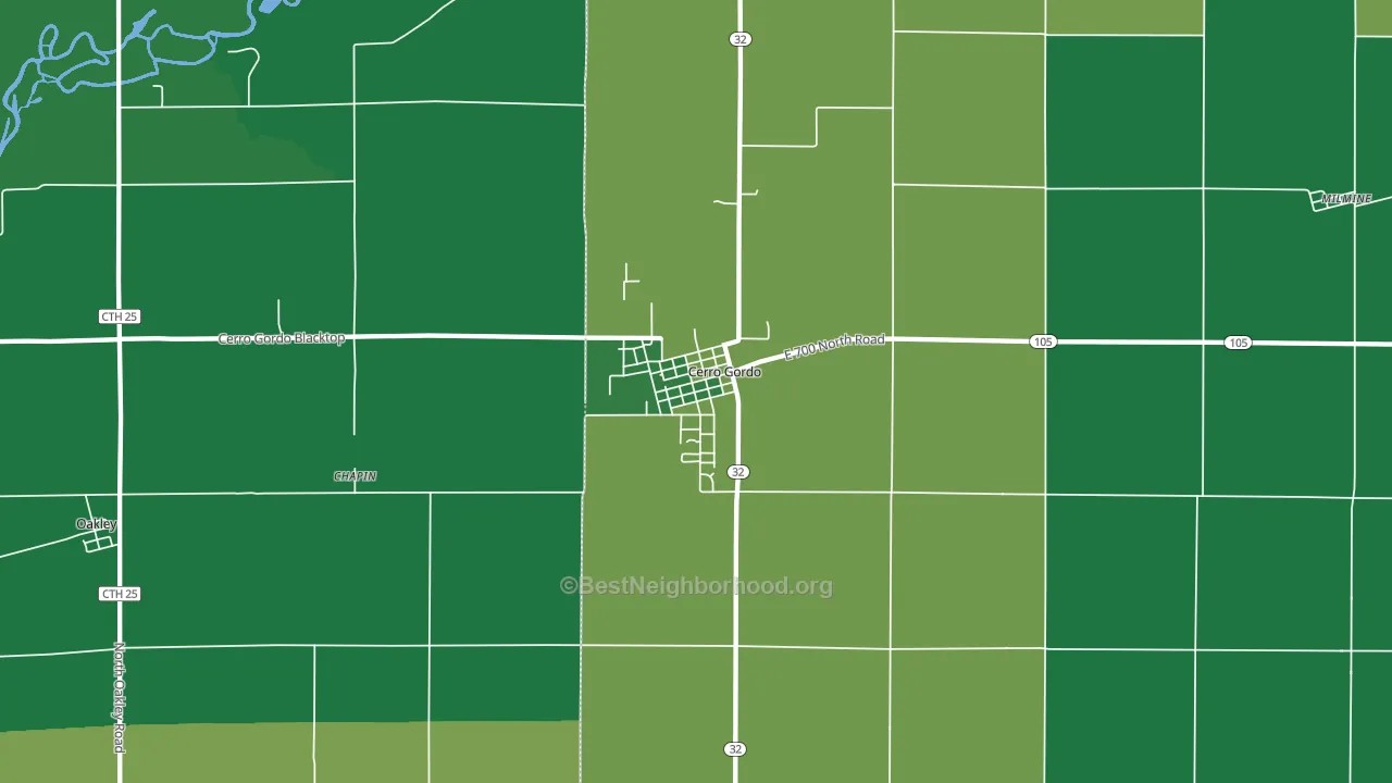 Cerro Gordo, IL block-group voter-turnout map