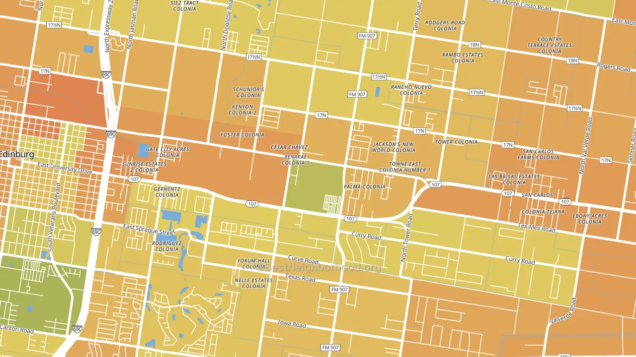 Cesar Chavez, TX block-group voter-turnout map