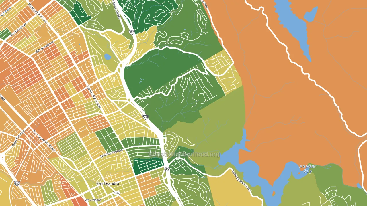 Chabot Park, Oakland, CA block-group voter-turnout map