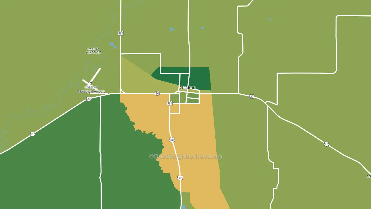 Chadron, NE block-group voter-turnout map