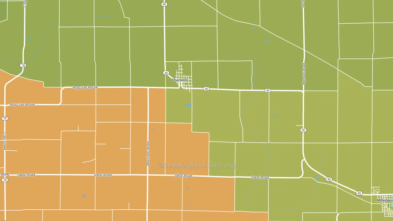 Chadwick, IL block-group voter-turnout map