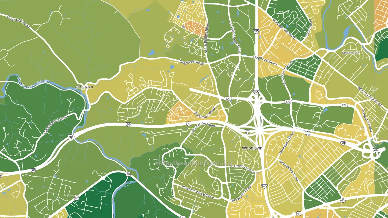 Chadwick Manor, Woodlawn, MD block-group voter-turnout map