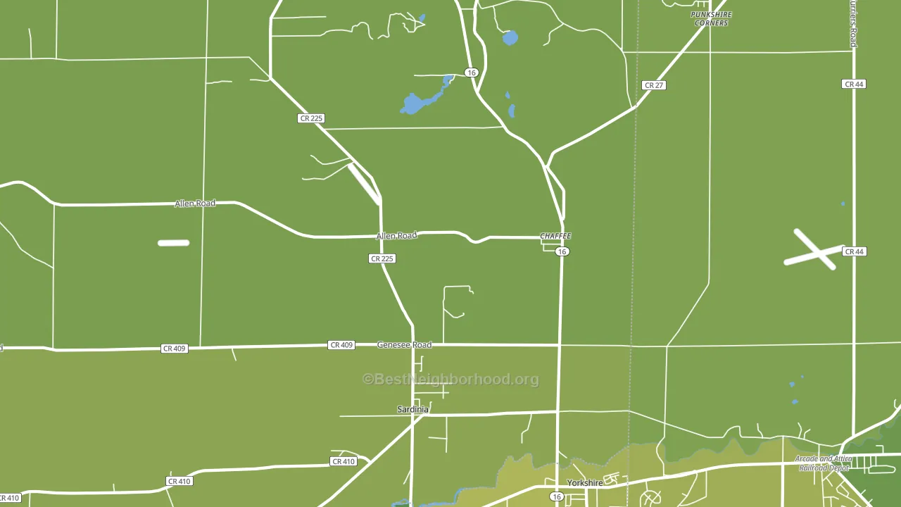 Chaffee, NY block-group voter-turnout map