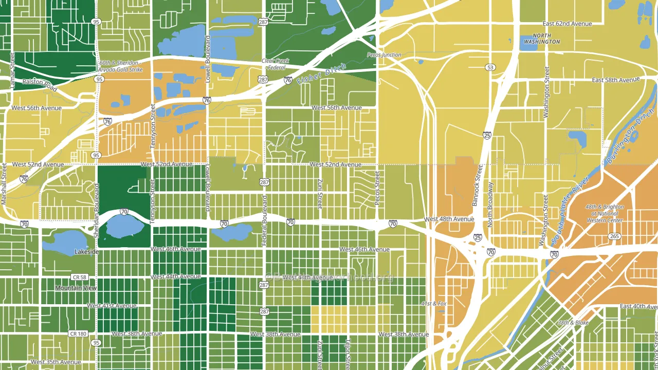 Chaffee Park, Denver, CO block-group voter-turnout map