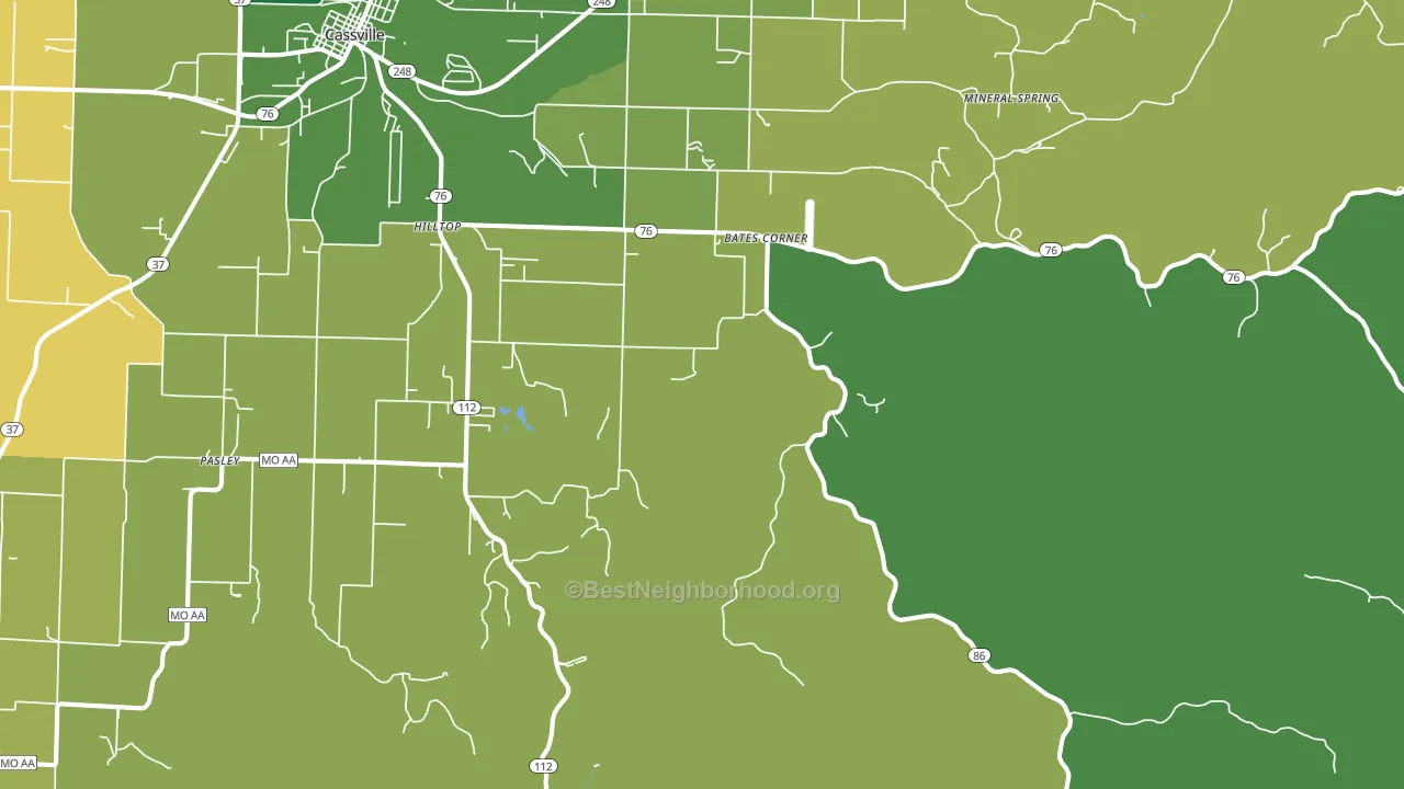 Chain-O-Lakes, MO block-group voter-turnout map