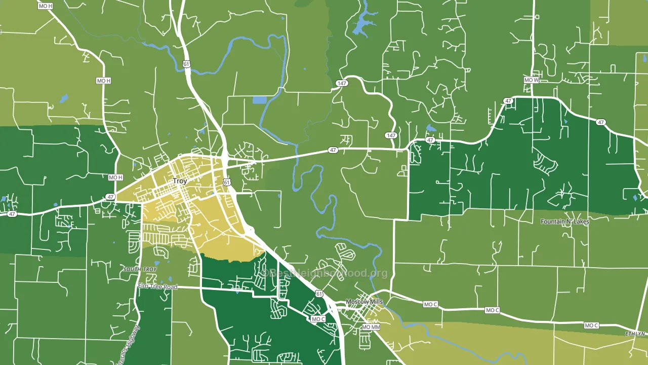 Chain of Rocks, MO block-group voter-turnout map