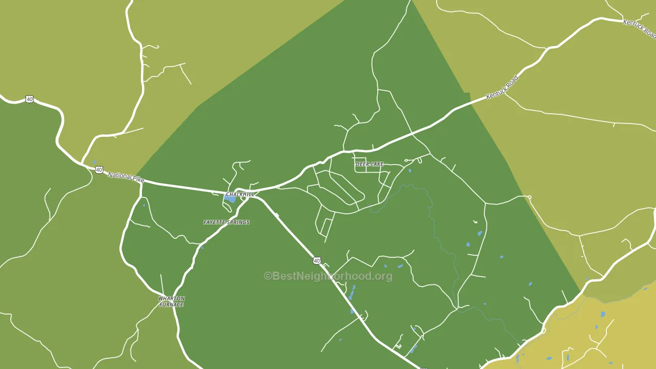 Chalkhill, PA block-group voter-turnout map