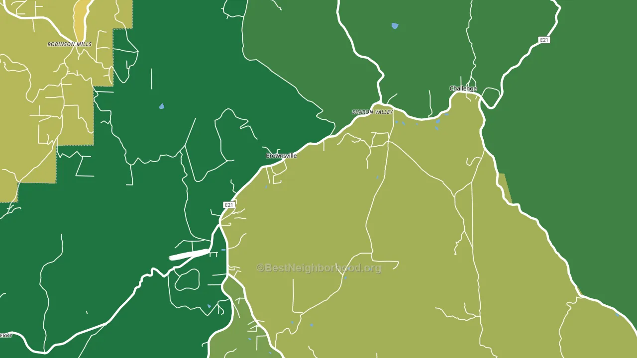 Challenge-Brownsville, CA block-group voter-turnout map