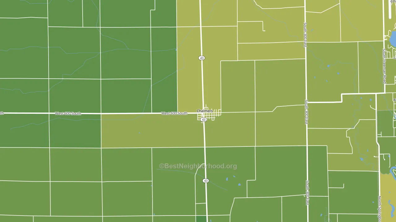 Chalmers, IN block-group voter-turnout map