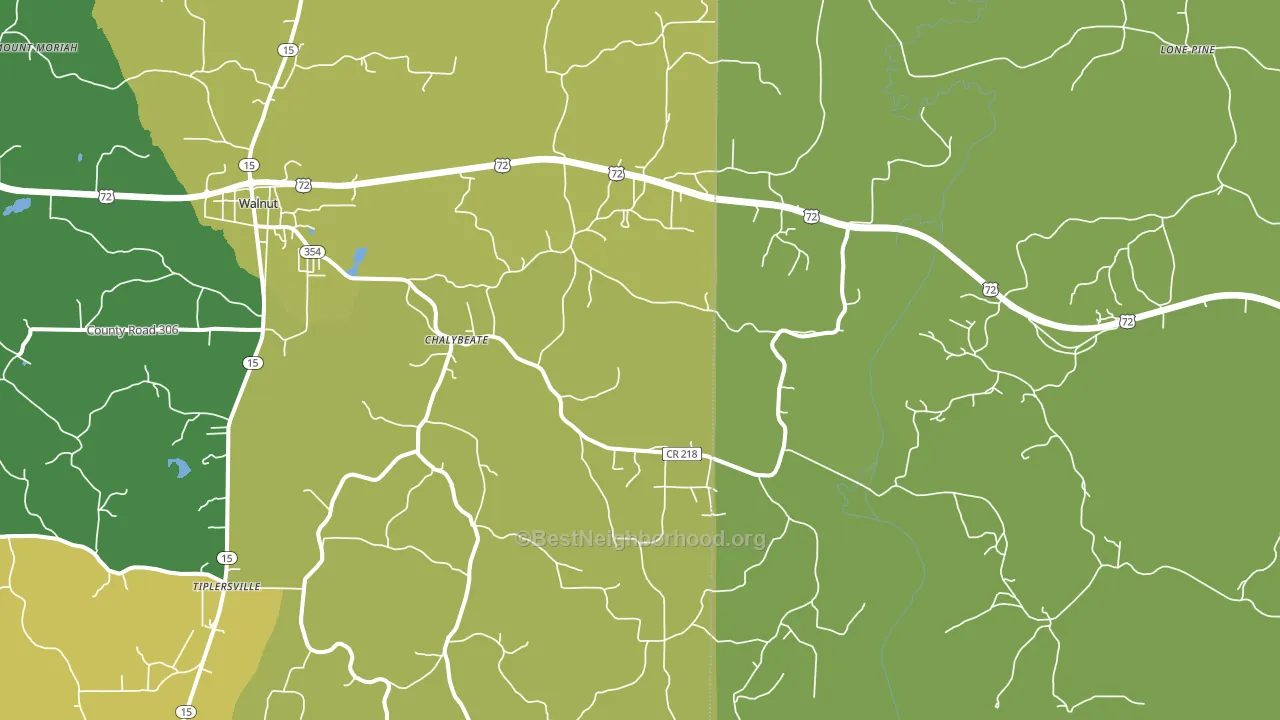 Chalybeate, MS block-group voter-turnout map