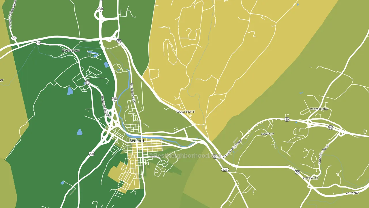 Chalybeate, PA block-group voter-turnout map