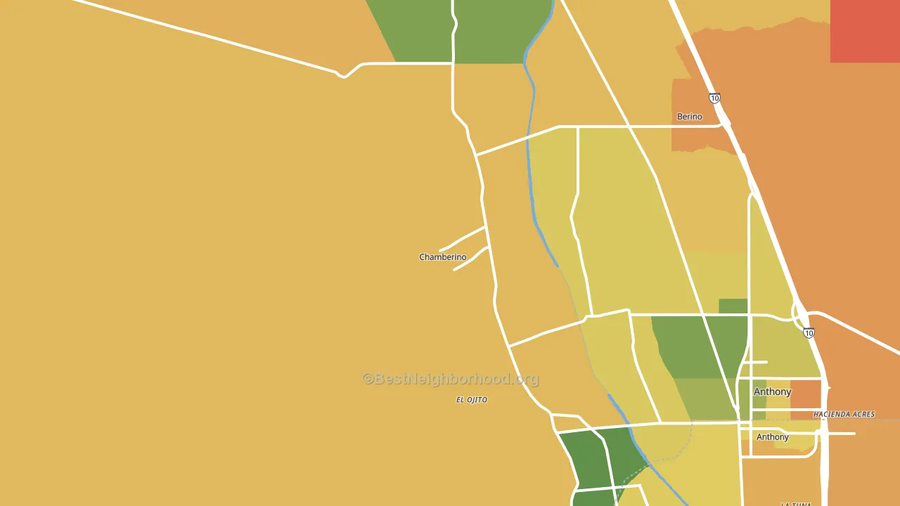 Chamberino, NM block-group voter-turnout map