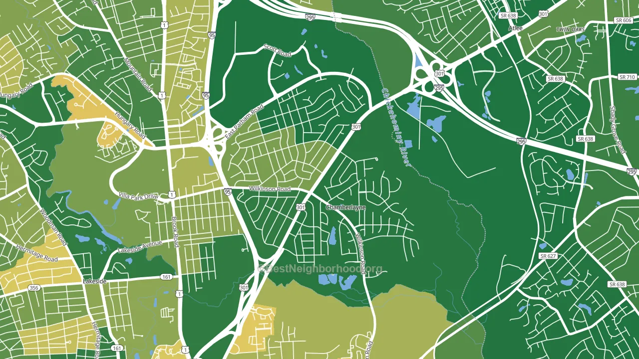 Chamberlayne, VA block-group voter-turnout map