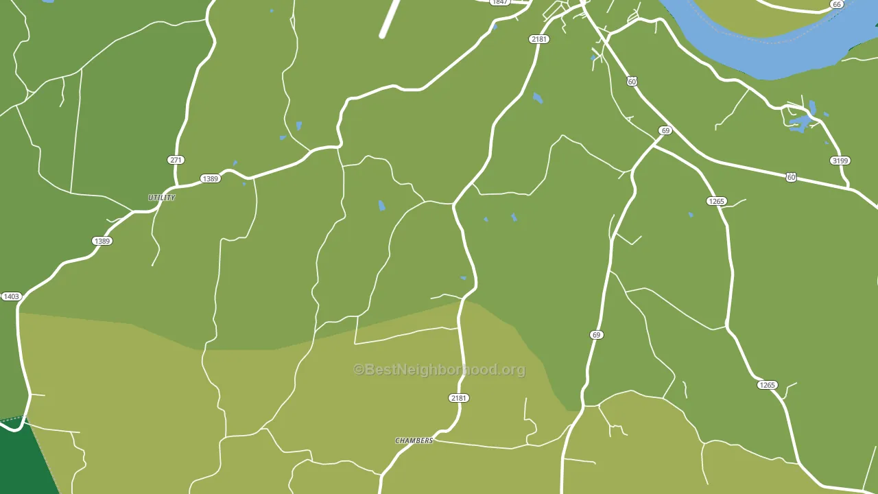 Chambers, KY block-group voter-turnout map