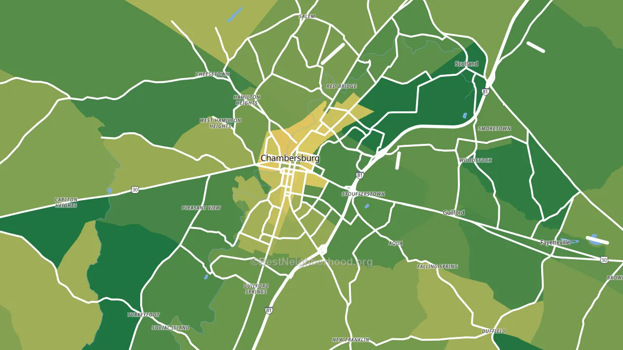 Chambersburg, PA block-group voter-turnout map