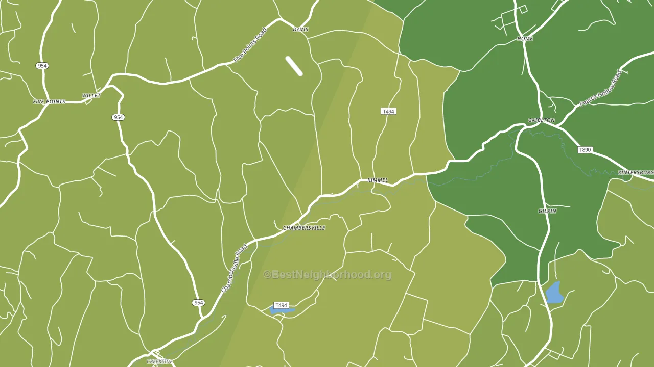 Chambersville, PA block-group voter-turnout map