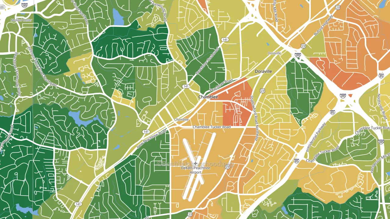 Chamblee, GA block-group voter-turnout map