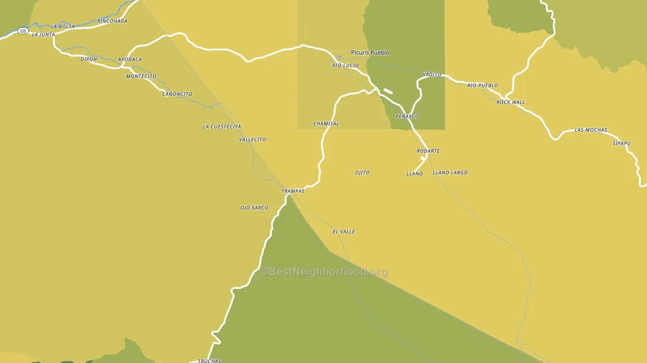 Chamisal, NM block-group voter-turnout map