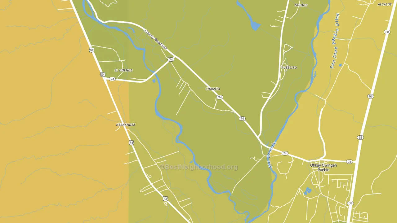 Chamita, NM block-group voter-turnout map