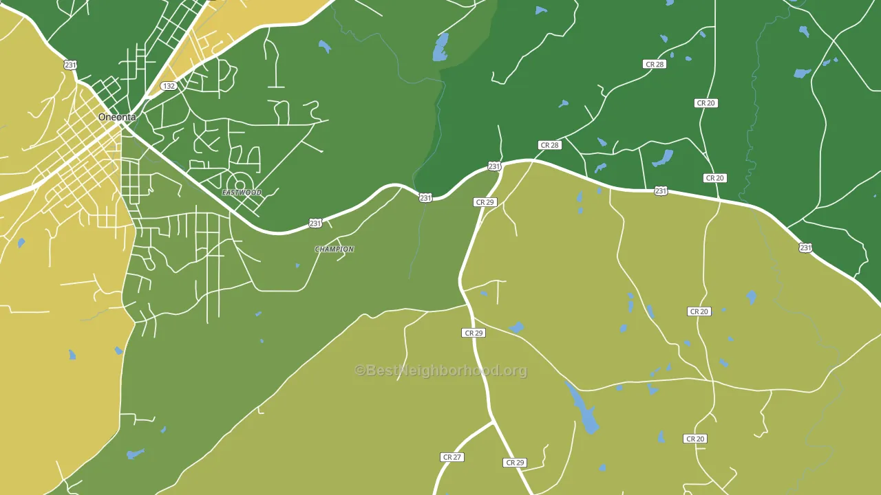 Champion, AL block-group voter-turnout map