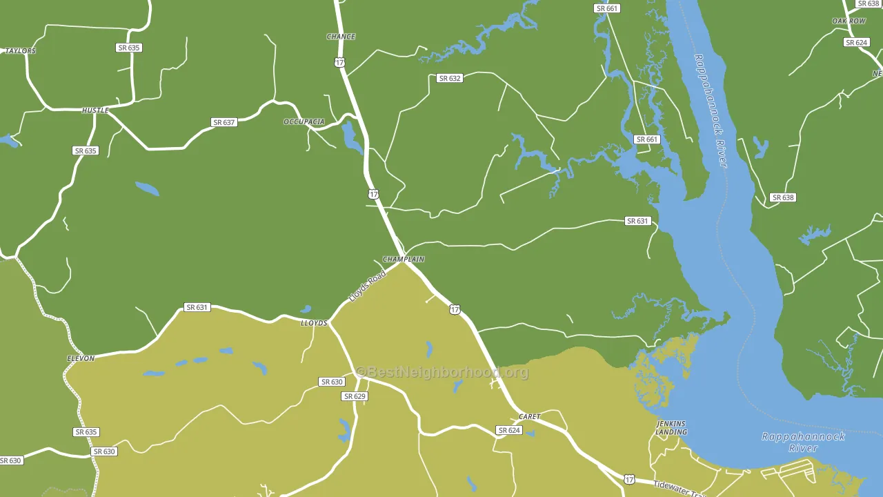 Champlain, VA block-group voter-turnout map