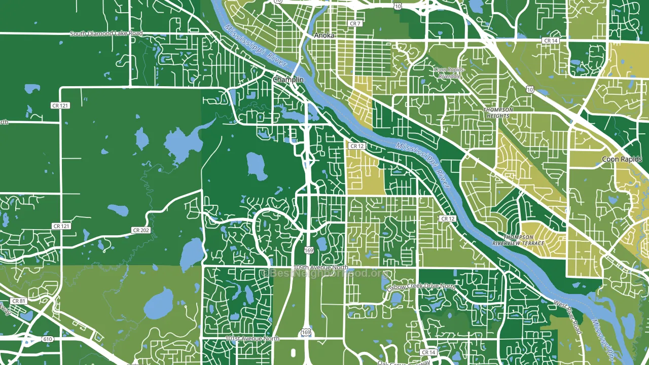 Champlin, MN block-group voter-turnout map
