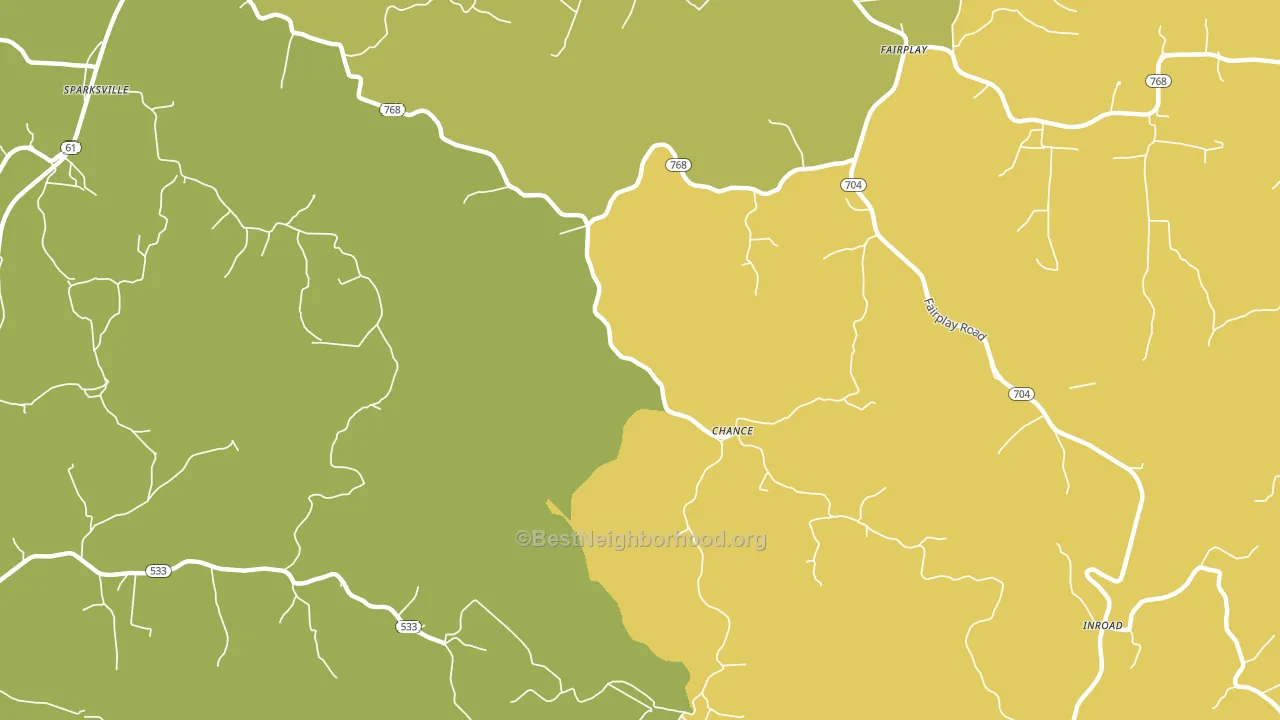 Chance, KY block-group voter-turnout map