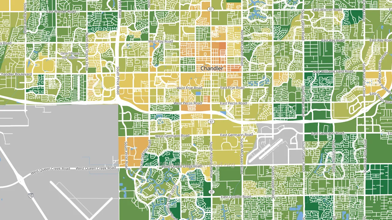 Chandler, AZ block-group voter-turnout map